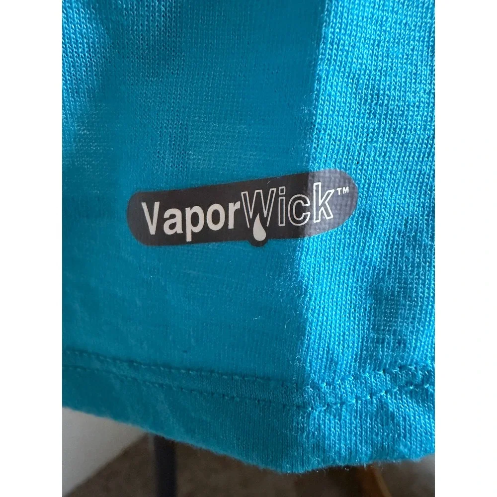 The North Face Womens VaporWick V-Neck Short Sleeve Active Top Blue Small - Picture 3 of 4